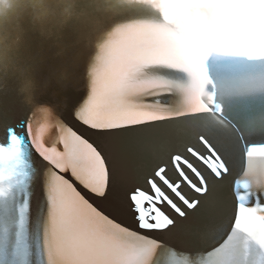 Cat face mask meow hello kitty